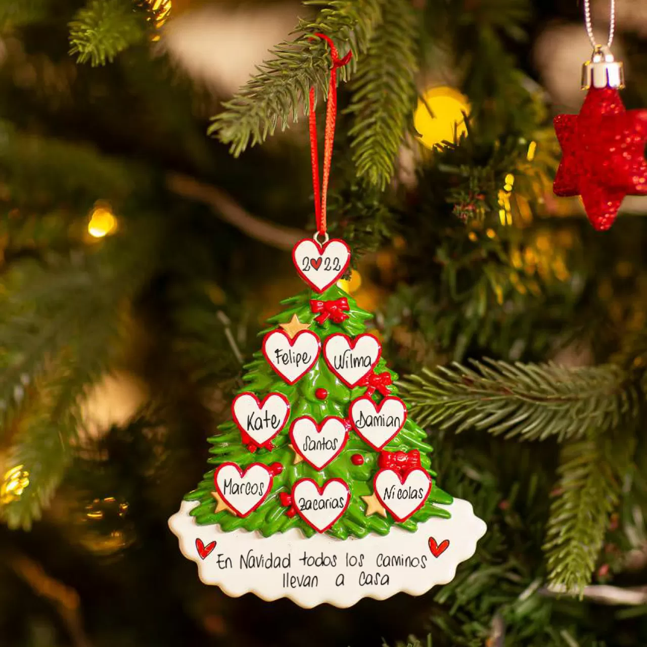 Christmas The Original Familia 5+<AÁrbol Con 9 Corazones