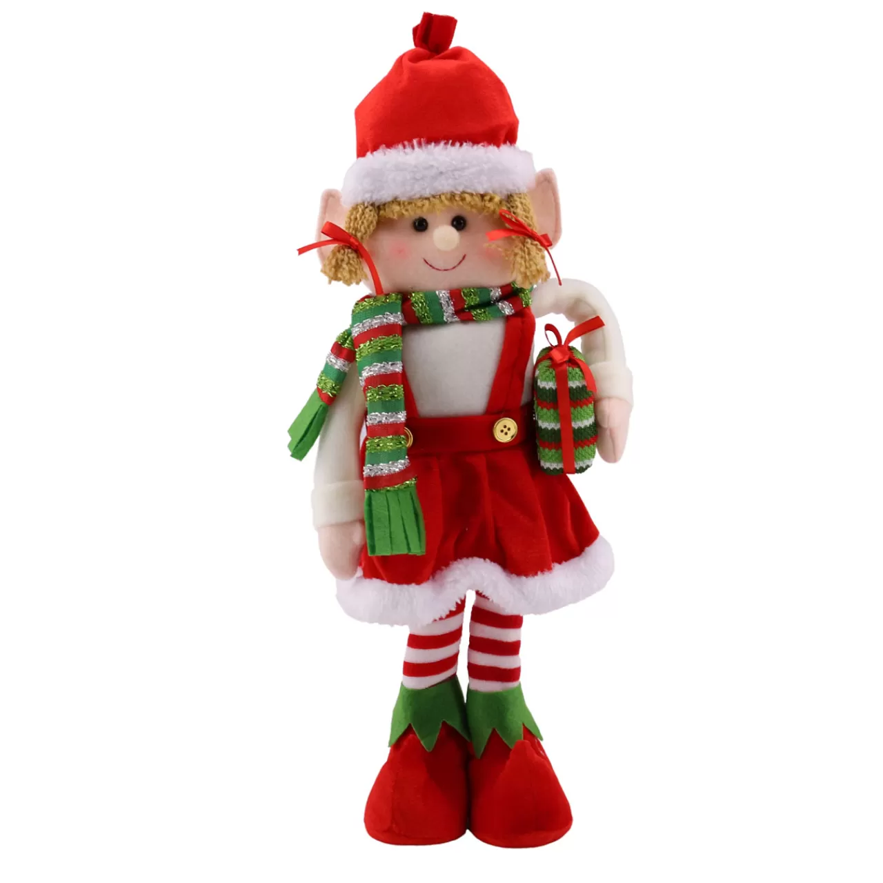 Christmas The Original Elfo Santa Claus<Elfa De Pie Roya Y Blanca 45 Cm