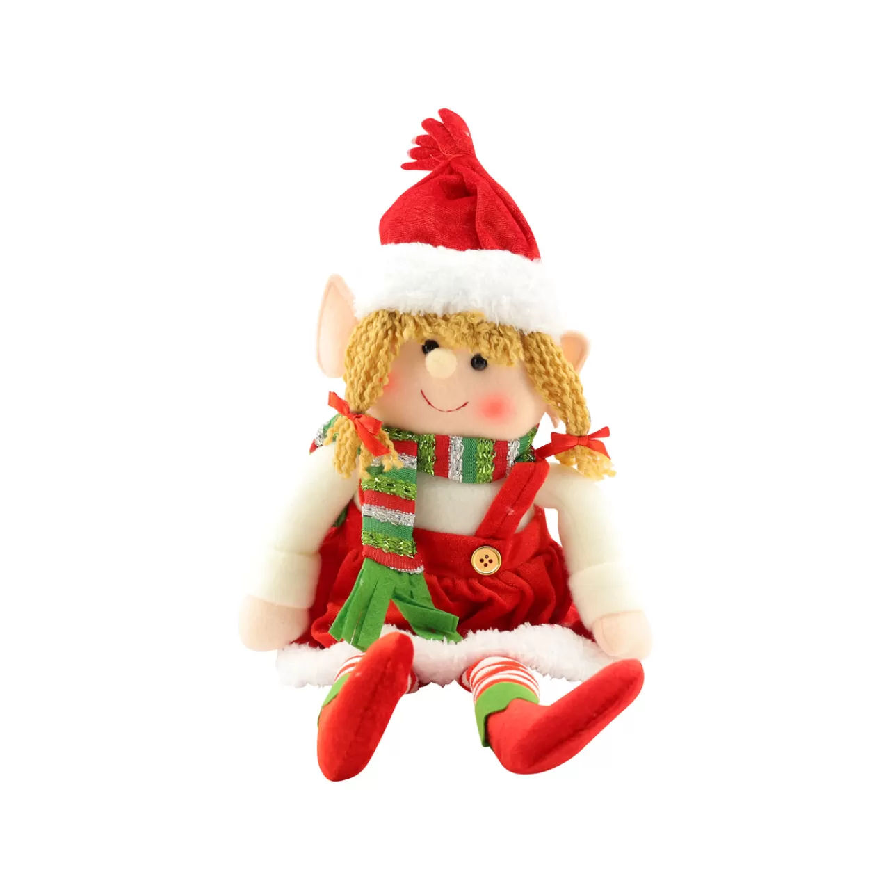 Christmas The Original Elfo Santa Claus<Elfa Sentada Roya Y Blanca 45 Cm