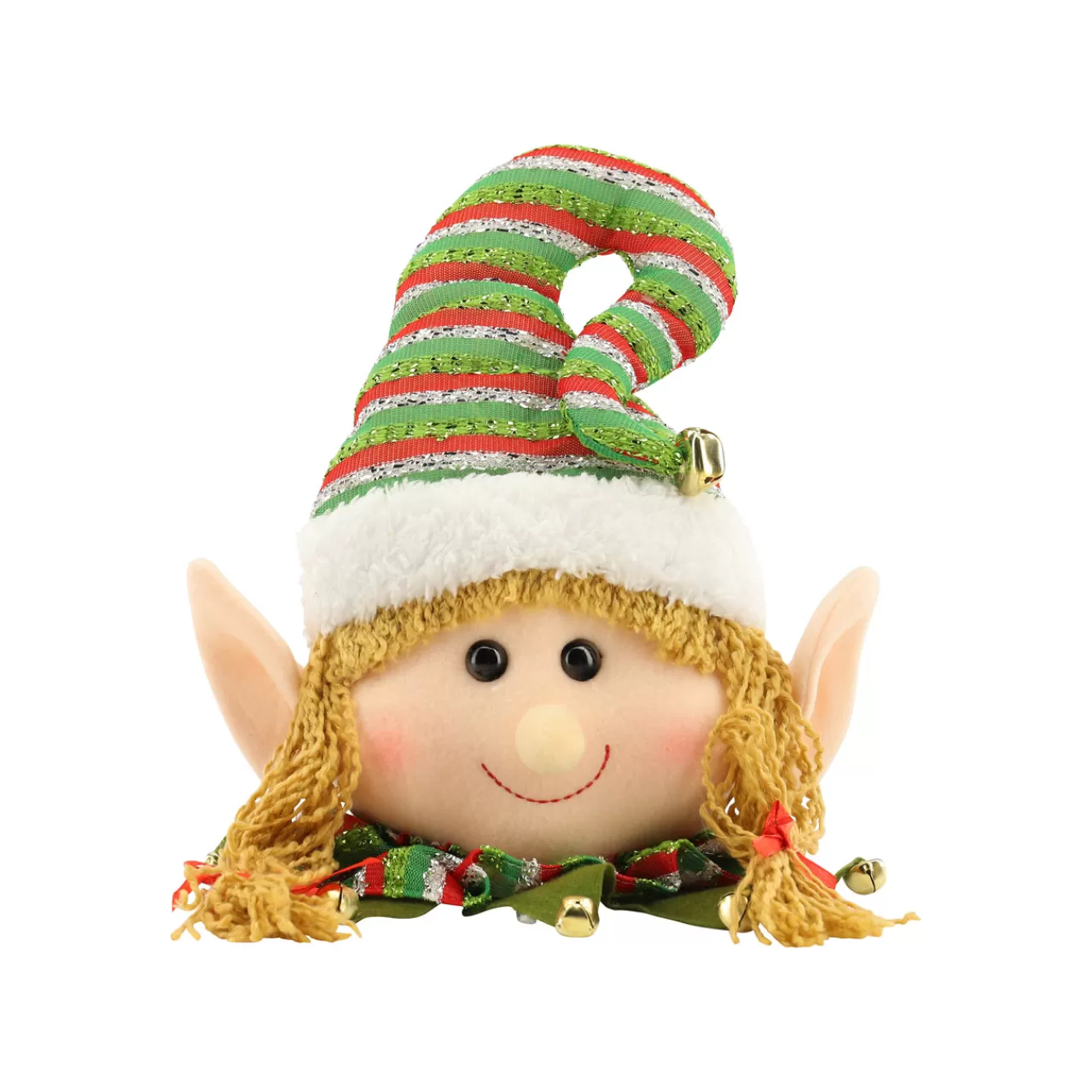 Christmas The Original Elfo Santa Claus<Peluche Cabeza De Elfo Roya Y Blanca